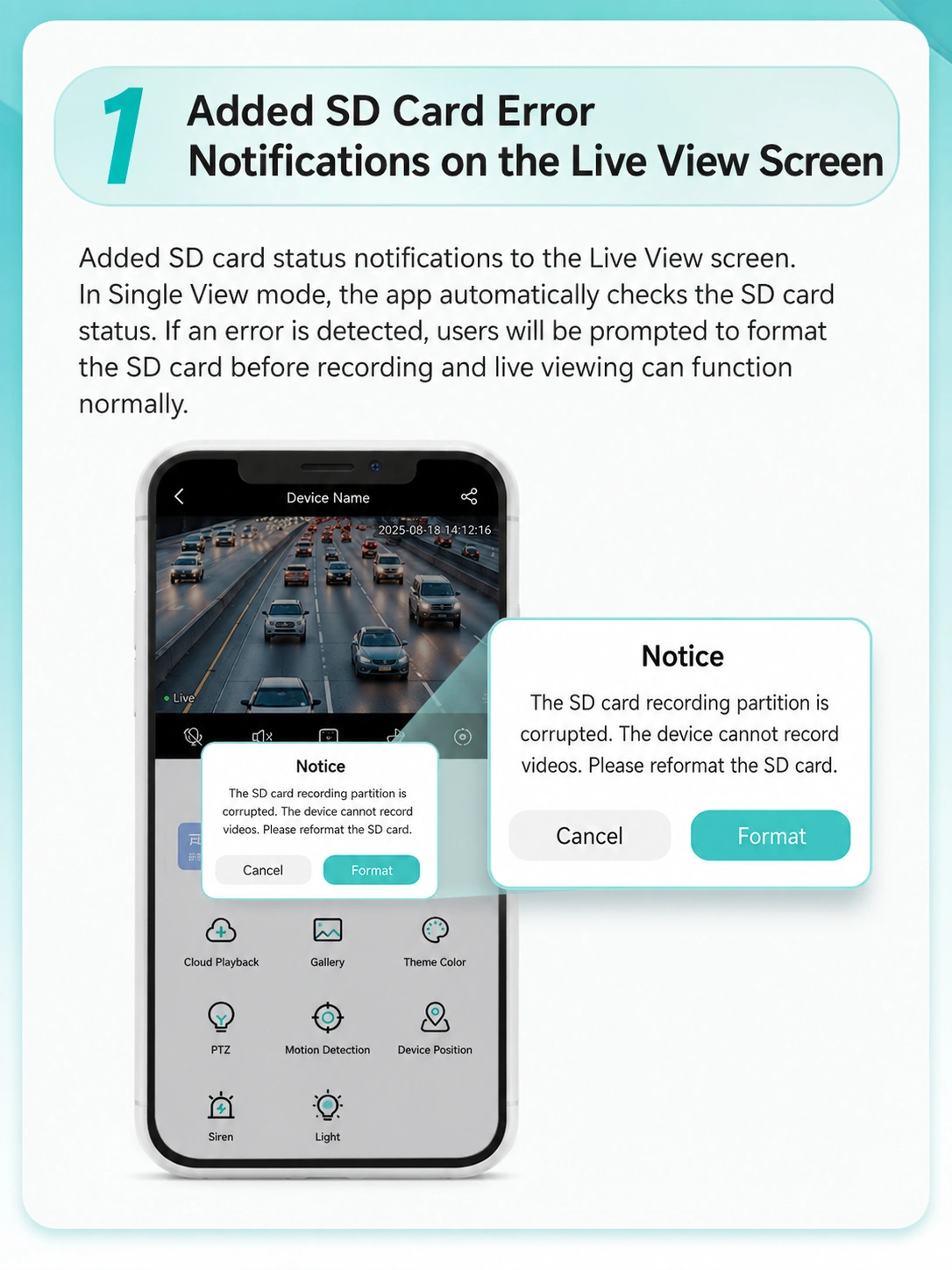 iCSee App Adds SD Card Error Detection