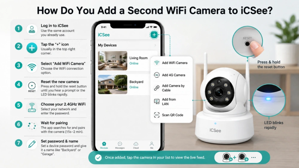 How Do You Add a Second WiFi Camera to iCSee