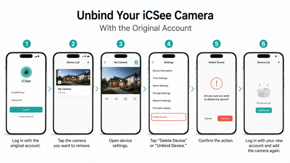 How To Unbind An iCSee Camera When You Have The Original Account