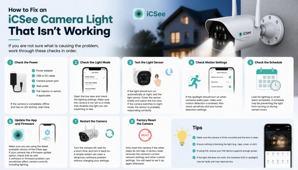 How to Fix an iCSee Camera Light That Isn’t Working