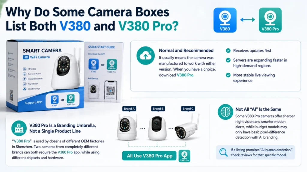 Why Do Some Camera Boxes List Both V380 and V380 Pro