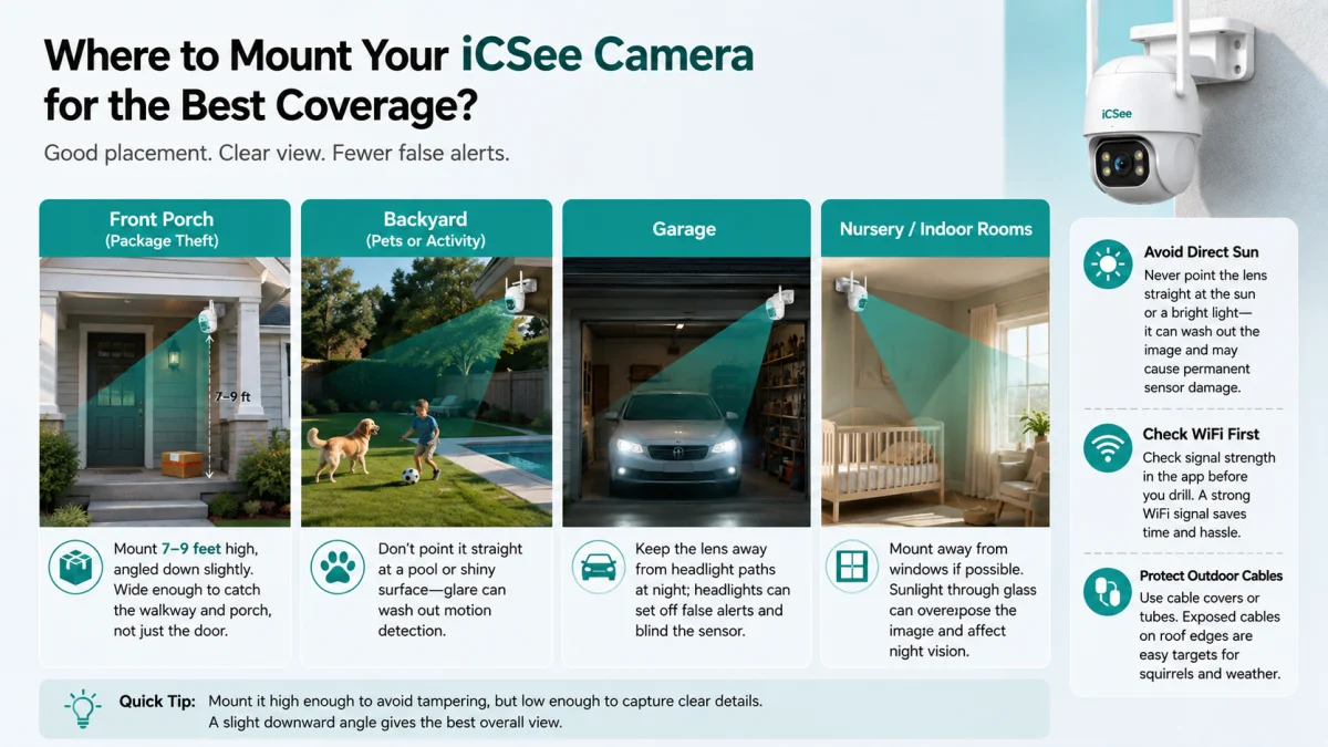 Where to Mount Your iCSee Camera for the Best Coverage