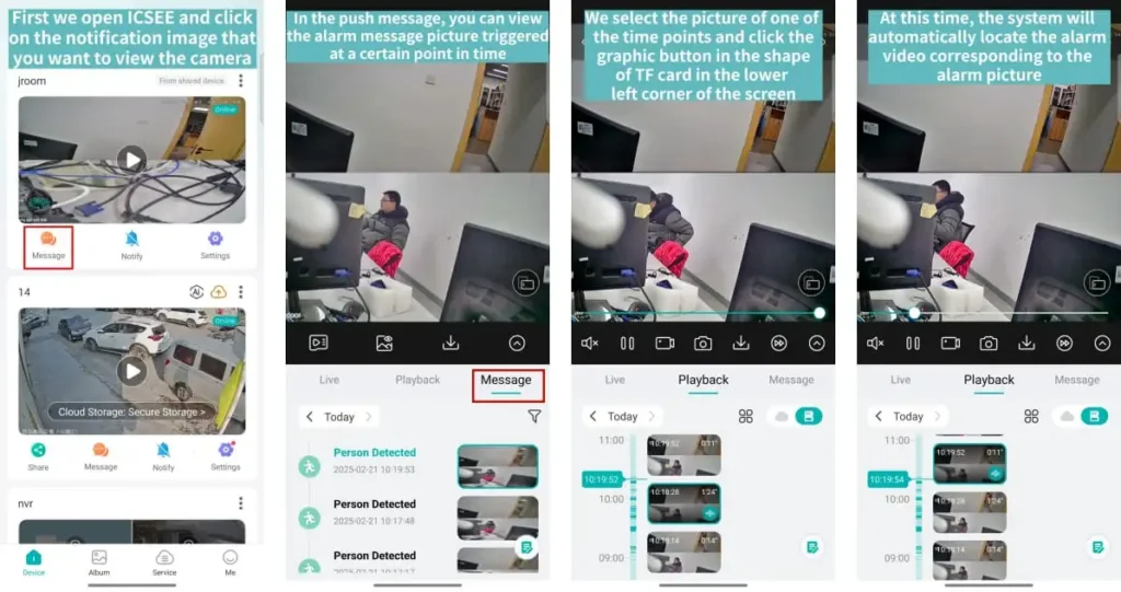 How to Find the Video for an iCSee Alarm Message